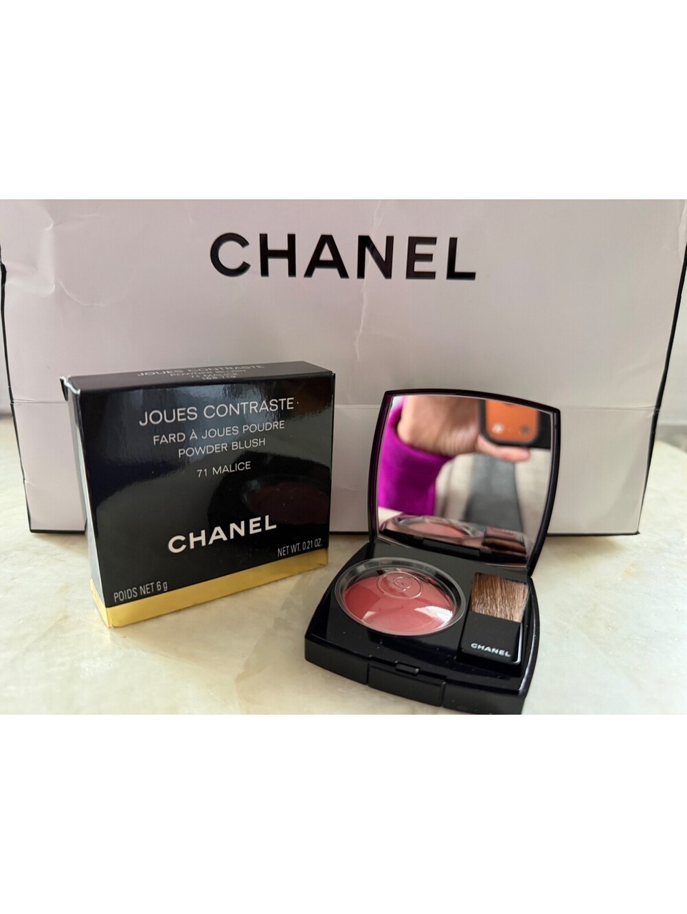 CHANEL Joues Contraste Powder Blush 71 MALICE 6g / 0.21oz - Made in France - NEW